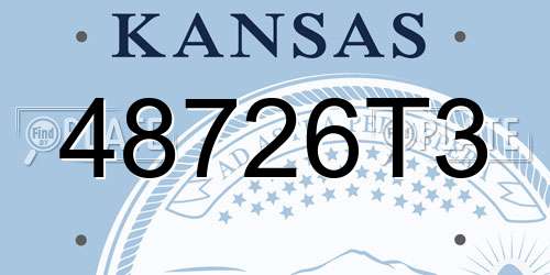 48726T3 Kansas License Plate
