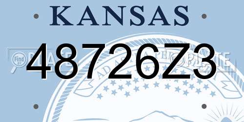48726Z3 Kansas License Plate