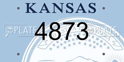 4873 Kansas License Plate