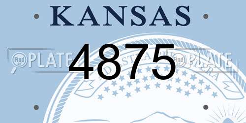 4875 Kansas License Plate