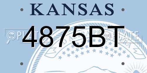 4875BT Kansas License Plate
