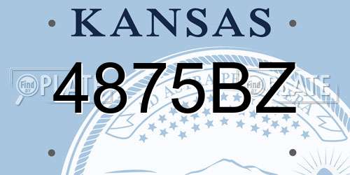 4875BZ Kansas License Plate