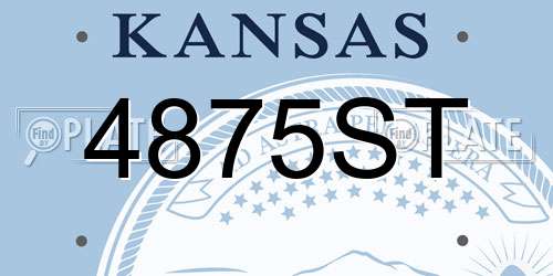4875ST Kansas License Plate
