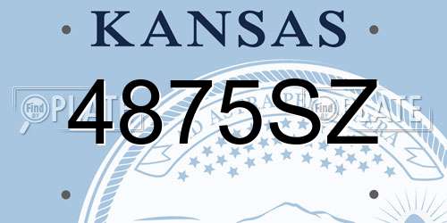 4875SZ Kansas License Plate