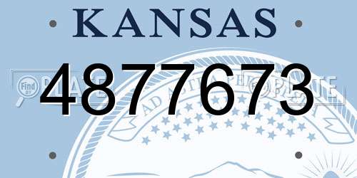 4877673 Kansas License Plate