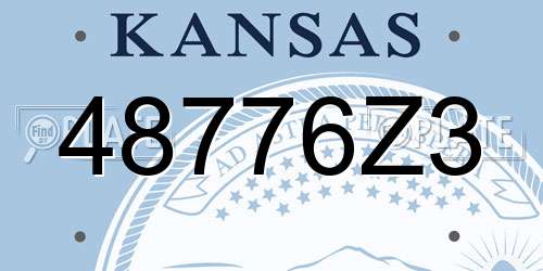 48776Z3 Kansas License Plate