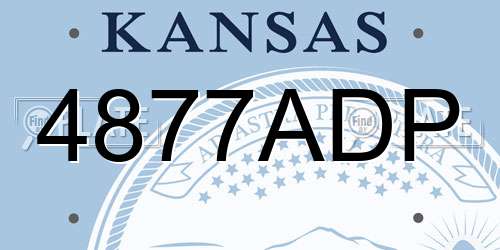 4877ADP Kansas License Plate