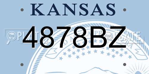 4878BZ Kansas License Plate