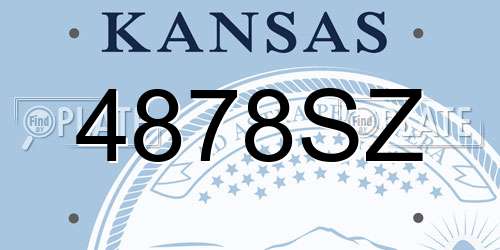 4878SZ Kansas License Plate