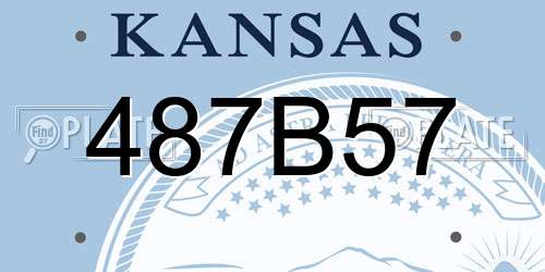487B57 Kansas License Plate