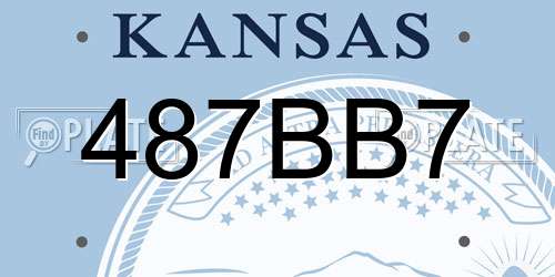 487BB7 Kansas License Plate