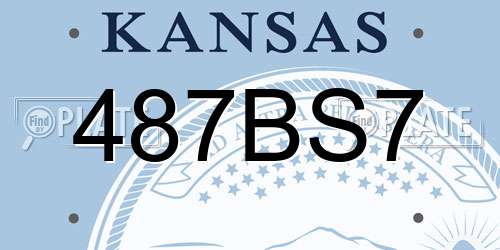 487BS7 Kansas License Plate