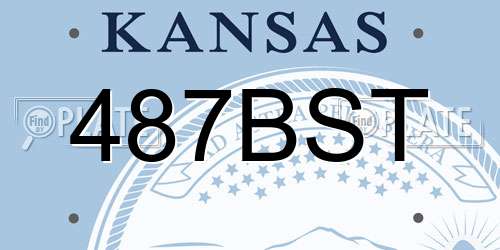 487BST Kansas License Plate