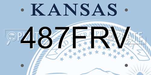 487FRV Kansas License Plate