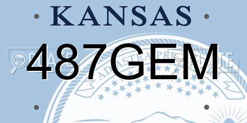 487GEM Kansas License Plate