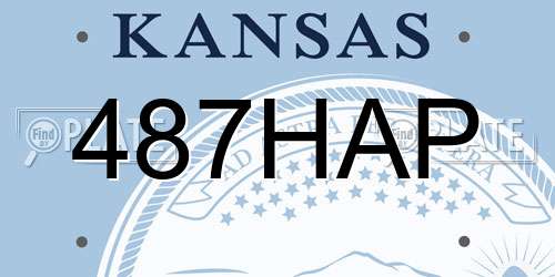 487HAP Kansas License Plate