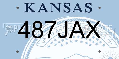 487JAX Kansas License Plate