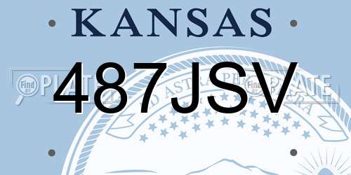 487JSV Kansas License Plate