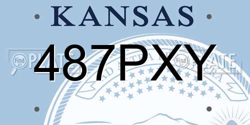 487PXY Kansas License Plate