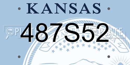 487S52 Kansas License Plate