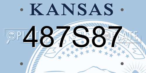 487S87 Kansas License Plate