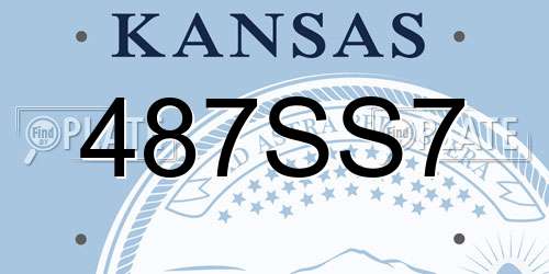 487SS7 Kansas License Plate