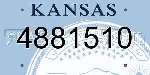 4881510 Kansas License Plate