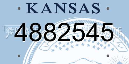 4882545 Kansas License Plate