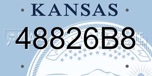 48826B8 Kansas License Plate