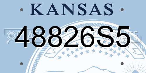 48826S5 Kansas License Plate