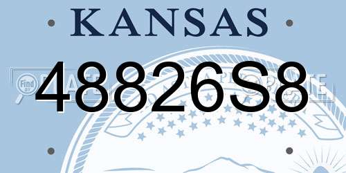 48826S8 Kansas License Plate