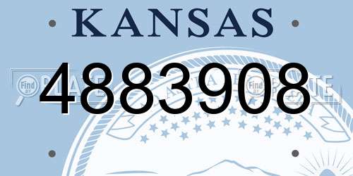 4883908 Kansas License Plate