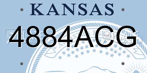4884ACG Kansas License Plate