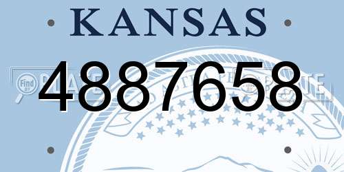 4887658 Kansas License Plate