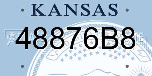 48876B8 Kansas License Plate