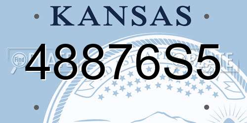 48876S5 Kansas License Plate