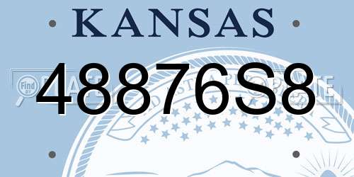 48876S8 Kansas License Plate