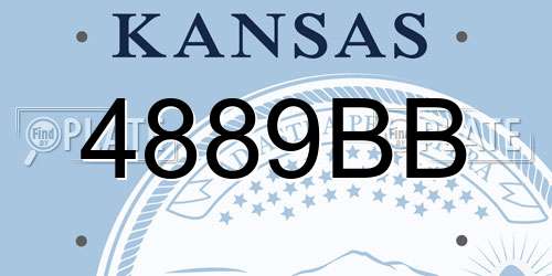 4889BB Kansas License Plate