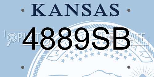 4889SB Kansas License Plate