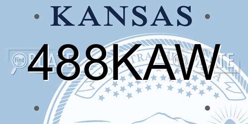 488KAW Kansas License Plate
