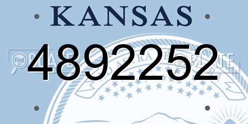 4892252 Kansas License Plate