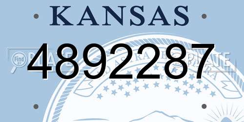4892287 Kansas License Plate