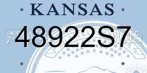 48922S7 Kansas License Plate