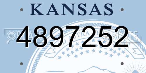 4897252 Kansas License Plate
