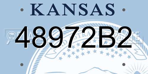 48972B2 Kansas License Plate