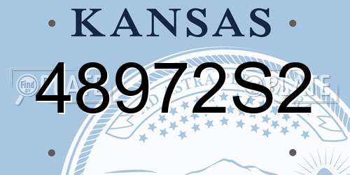 48972S2 Kansas License Plate