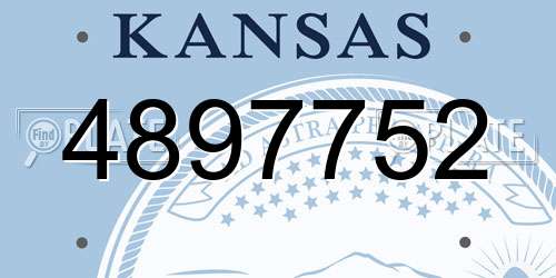 4897752 Kansas License Plate