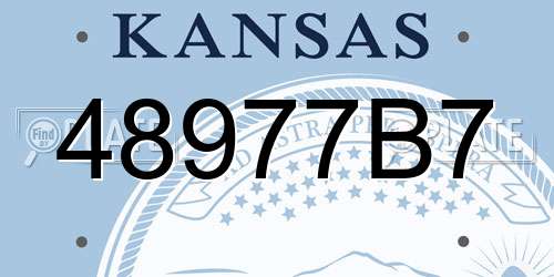 48977B7 Kansas License Plate