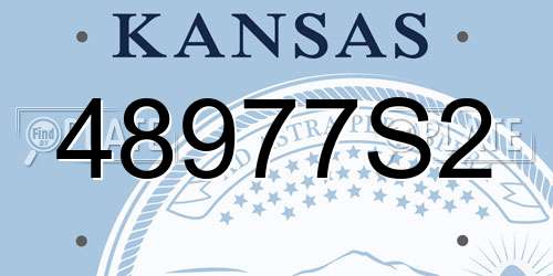 48977S2 Kansas License Plate