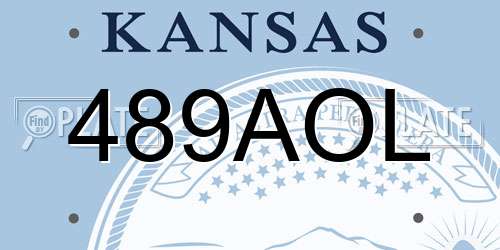 489AOL Kansas License Plate